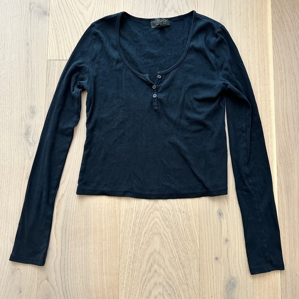 cropped topshop henley